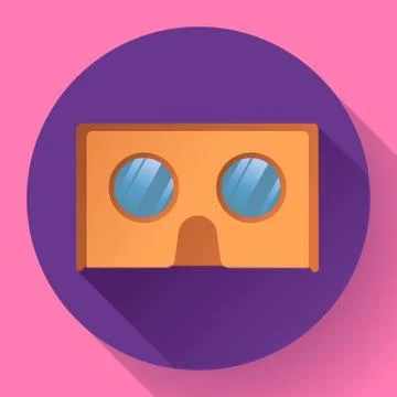 Cardboard virtual reality glasses vector icon. Illustrazione stock