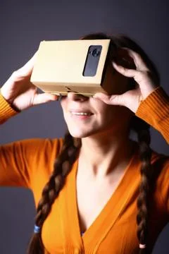 Cardboard virtual reality Stock Photos