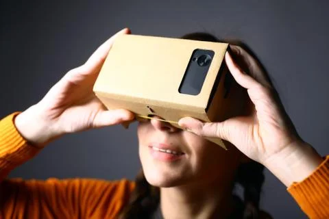 Cardboard virtual reality Stock Photos