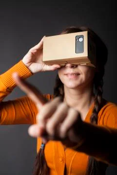 Cardboard virtual reality Stock Photos