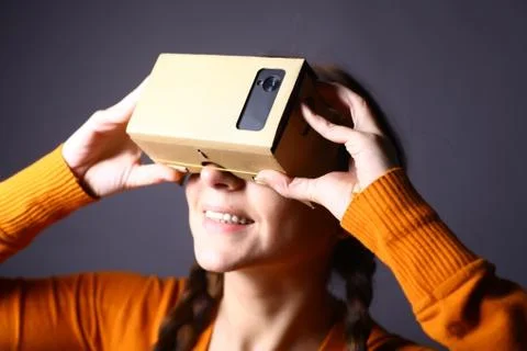 Cardboard virtual reality Stock Photos