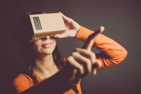 Cardboard virtual reality Stock Photos