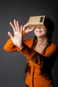 Cardboard virtual reality Stock Photos
