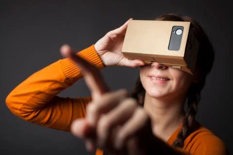Cardboard virtual reality Stock Photos