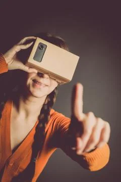 Cardboard virtual reality Stock Photos