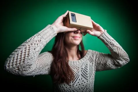 Cardboard virtual reality Stock Photos