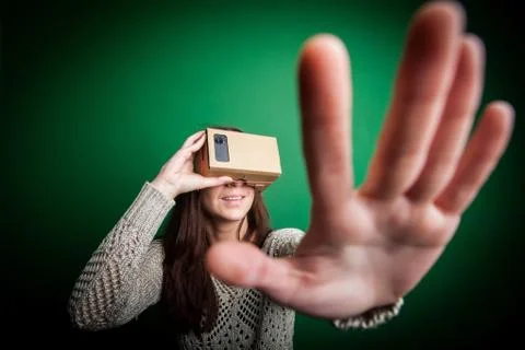Cardboard virtual reality Stock Photos