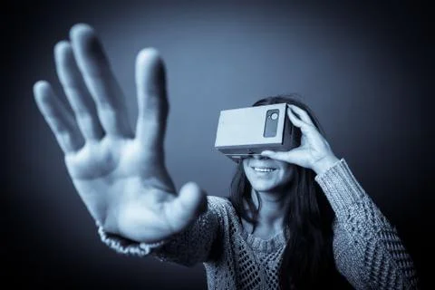 Cardboard virtual reality Stock Photos