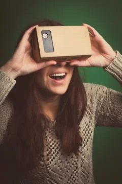 Cardboard virtual reality Stock Photos