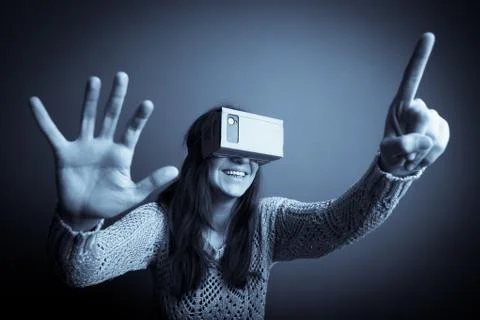 Cardboard virtual reality Stock Photos