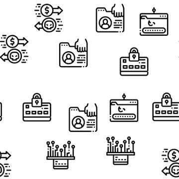 Carder Hacker Seamless Pattern Vector Illustrazione stock