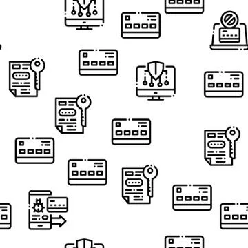 Carder Hacker Seamless Pattern Vector Stock Illustration