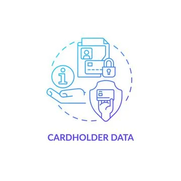 Cardholder data blue gradient concept icon 스톡 일러스트