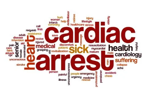 Cardiac arrest word cloud concept Stock Illustration
