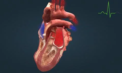 Cardiac Conduction The heart conduction system is the network of nodes, cel.. Illustrazione stock