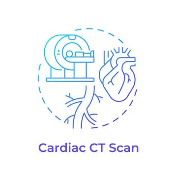 Cardiac ct scan gradient outline concept icon Stock Illustration