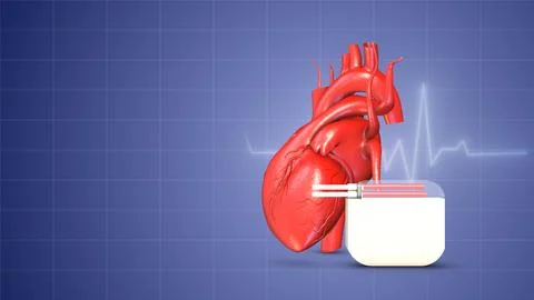 Cardiac pacemaker heartbeat wave linesrt Stock Illustration