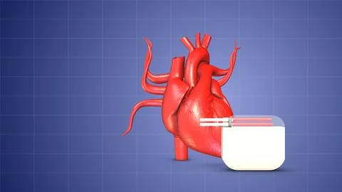 Cardiac pacemaker heartbeat wave linesrt Stock Illustration