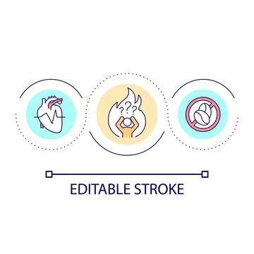 Cardiac problems triggers loop concept icon Stockillustratie