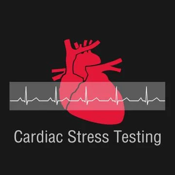 Cardiac Stress Testing logo vector icon design Stock Illustration