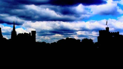Cardiff Castle By Night Video stock 12646427
