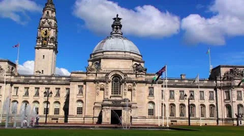 Cardiff City Hall Stock Footage 12632173