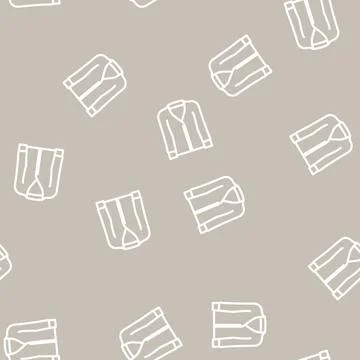 Cardigans clothing line vector seamless pattern Stock Illustration