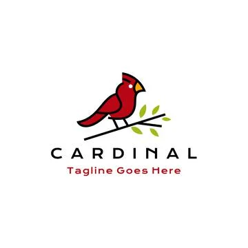 Cardinal Bird Logo Design Vector Illustration Illustrazione stock