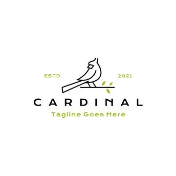 Cardinal Bird Logo Design Vector Illustration Stock Illustration