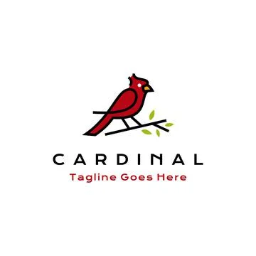 Cardinal Bird Logo Design Vector Illustration Illustrazione stock