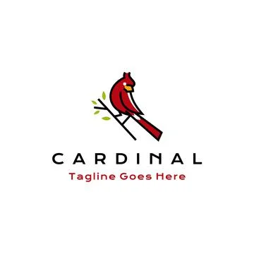 Cardinal Bird Logo Design Vector Illustration Stock Illustration