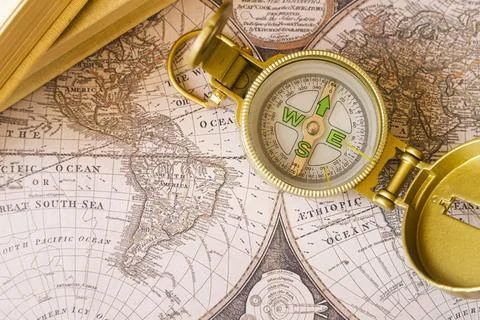 Cardinal points old map Stock Photos