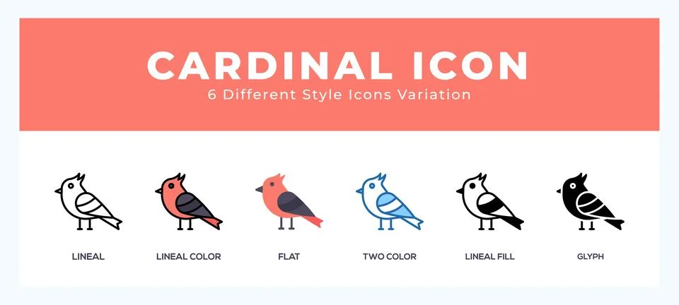 Cardinal vector icons designed. icon symbol set. Stock Illustration