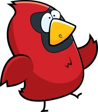 Cardinal Walking Stock Illustration