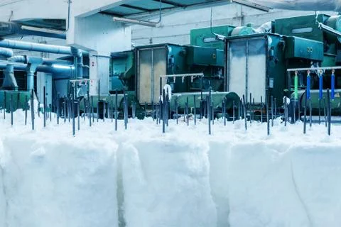 Carding machine for textile mill Stock Photos