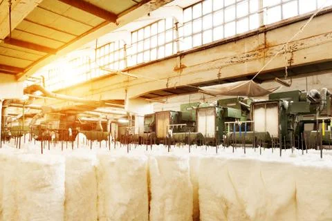 Carding machine for textile mill 스톡 사진