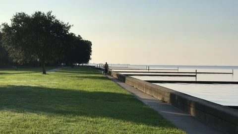 Cardio at the Lakefront Mandeville Stock Footage