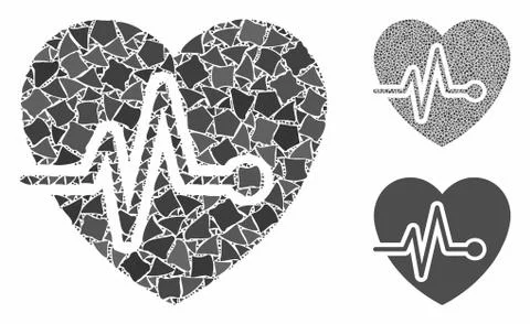 Cardio pulse Mosaic Icon of Humpy Items Stockillustratie