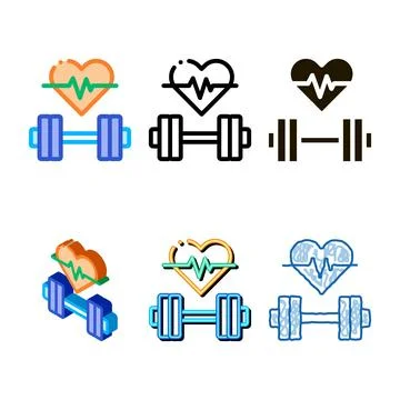 Cardio training biohacking icon vector variants Stockillustratie