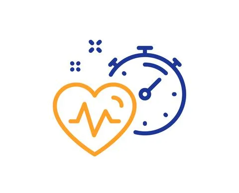 Cardio training timer line icon. Fat burning time sign. Vector Stockillustratie
