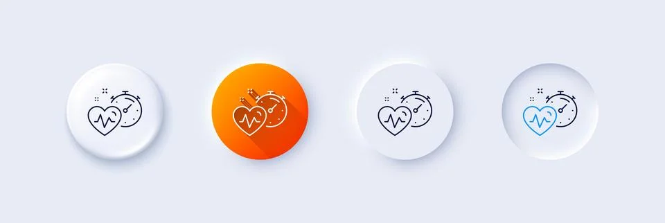 Cardio training timer line icon. Fat burning time sign. Line icons. Vector Stock Illustration