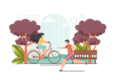 Cardio workout, vector flat style design illustration Ilustración de archivo