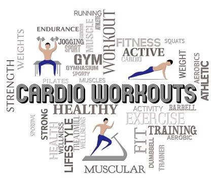 Cardio Workouts Representing Getting Fit And Aerobic Stock Illustration
