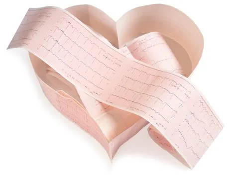 Cardiogram in the form of the heart, isolate Stock Photos