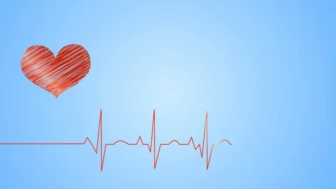 Cardiogram with heart Stock Footage