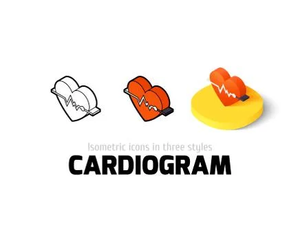 Cardiogram icon in different style Stock Illustration