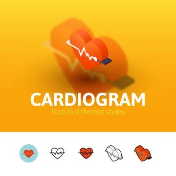 Cardiogram icon in different style Stock Illustration