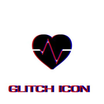 Cardiogram icon flat Stock Illustration