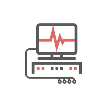 Cardiogram line icon. Vector sign for web graphic. Stock Illustration