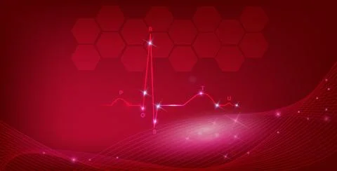 Cardiogram, normal heart rhythm on an abstract background Illustrazione stock